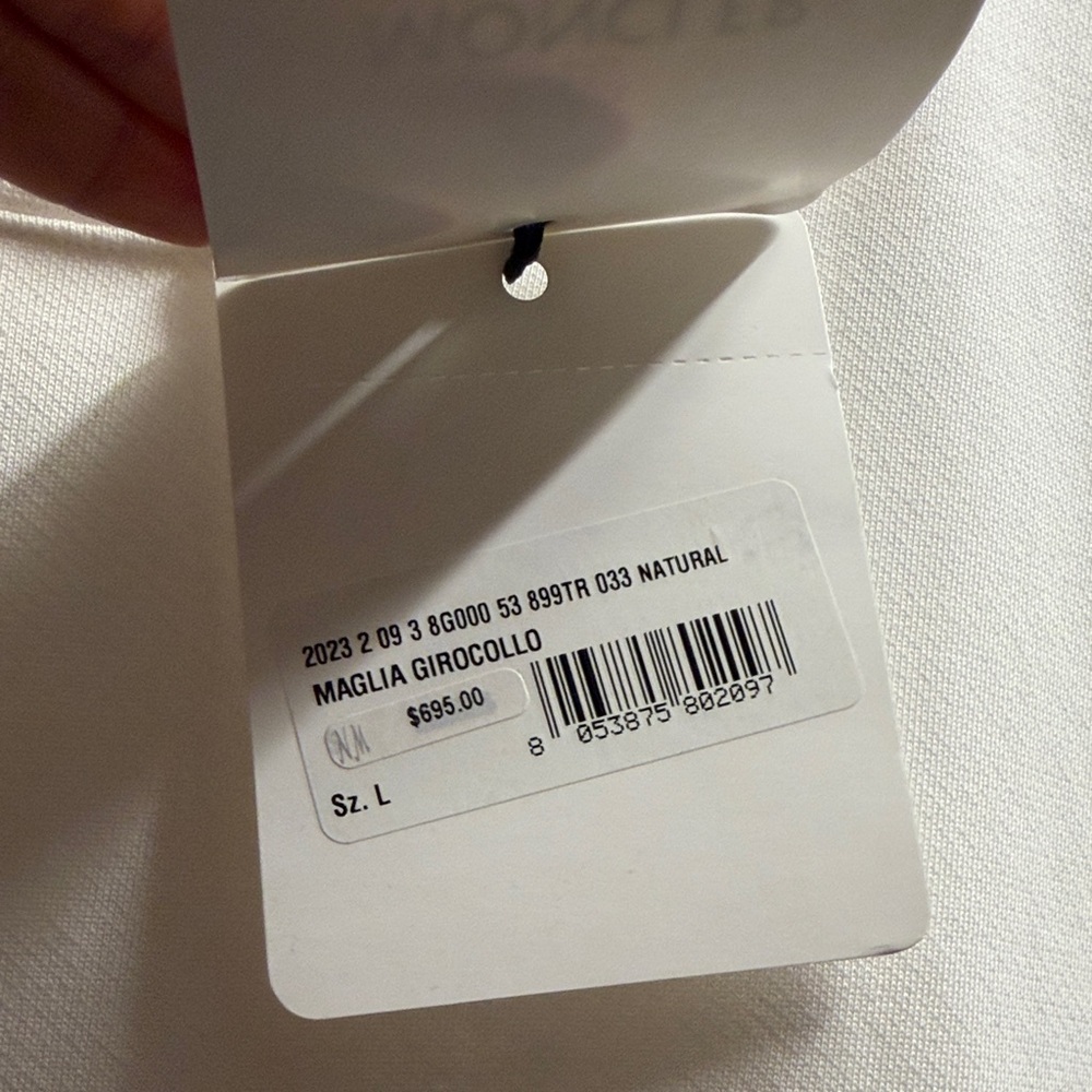 Moncler Women's Cream Crew Neck Sweater - Picture 2 of 4
